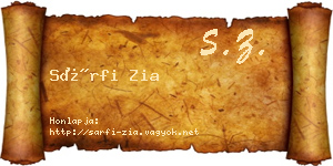 Sárfi Zia névjegykártya
